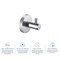 Kibi Circular Bathroom Towel & Robe Hook 2 Count KBA1401CH-2PC - alternate 9